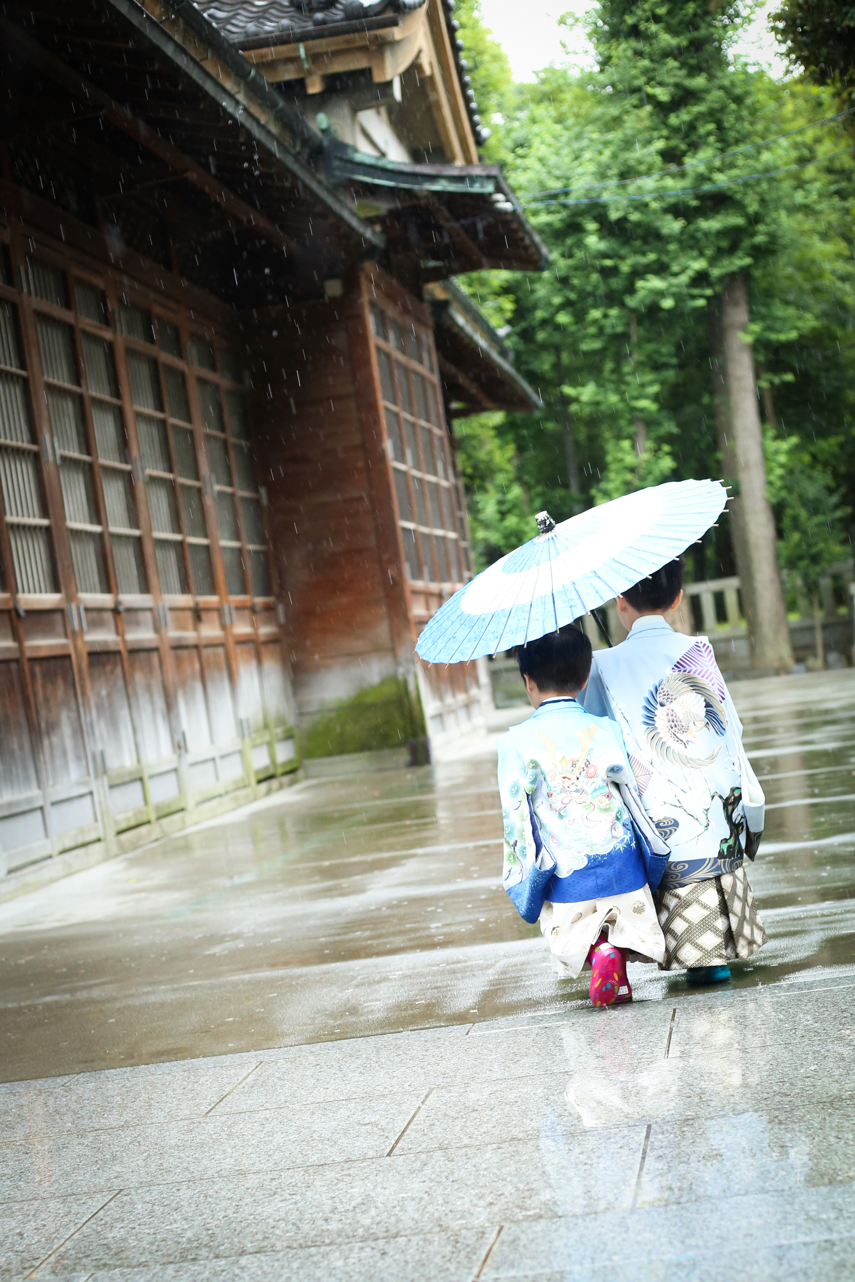 七五三 雨の中の七五三ロケーション撮影は最高 フォトスタジオkowa